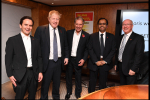 Photograph left to right: Richard Walker, Boris Johnson, Sir Malcolm Walker, Sanjoy Sen, Nigel Broadhurst.