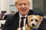 Boris Johnson with his adopted dog Dilyn